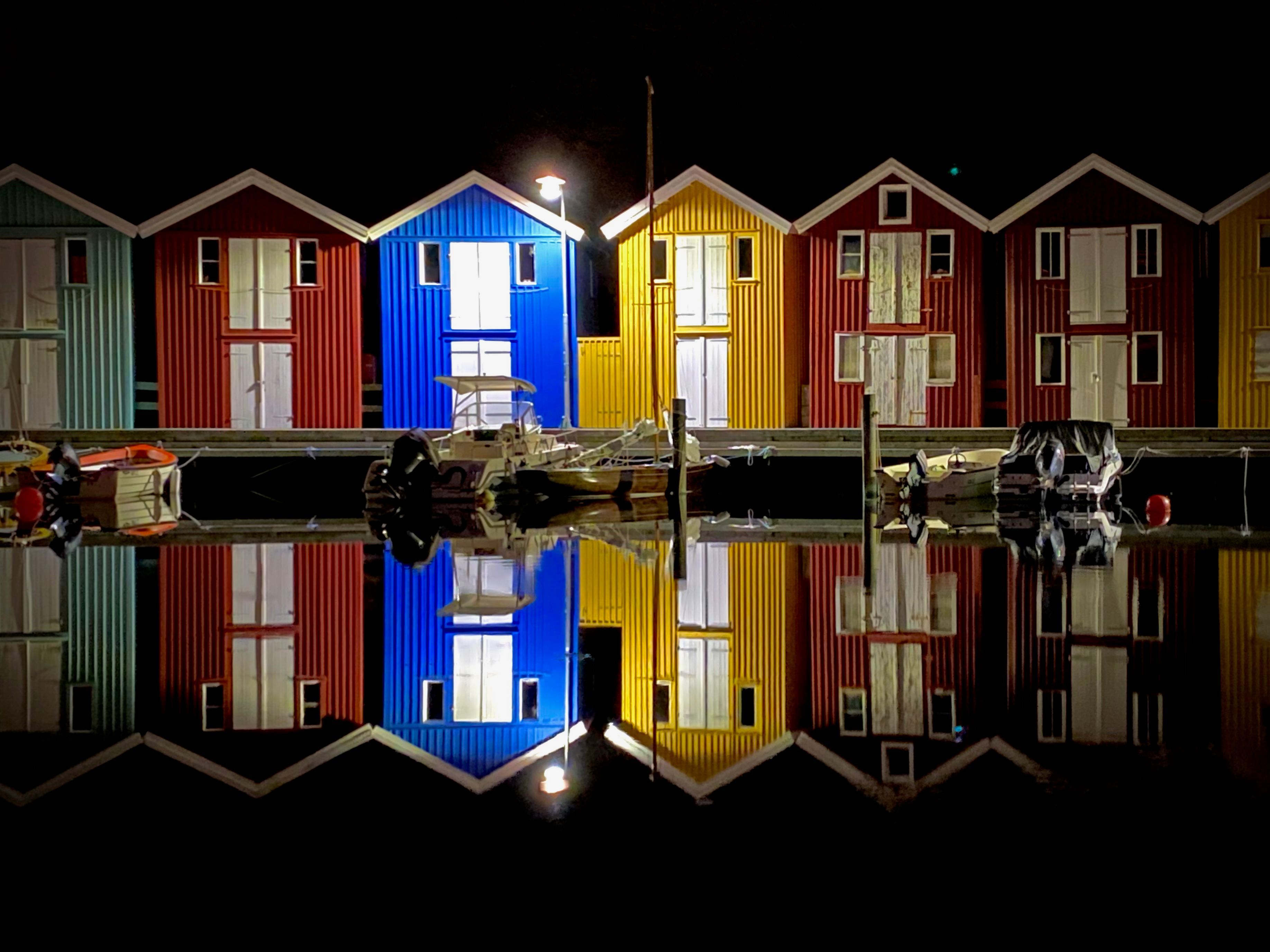 Smögen Häuser bei nacht